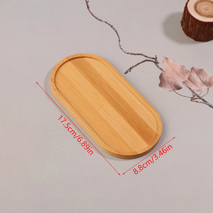 Solid Wood Round Dessert Plate