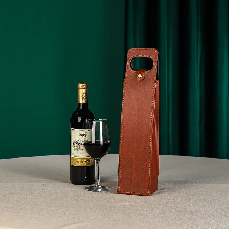 Leather Red Wine Packaging Bags