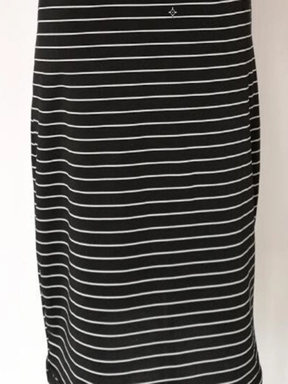 Round Neck Striped long Short-sleeved Dress