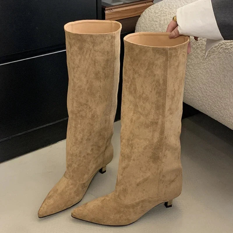 Pointed Toe Knee-High Boots