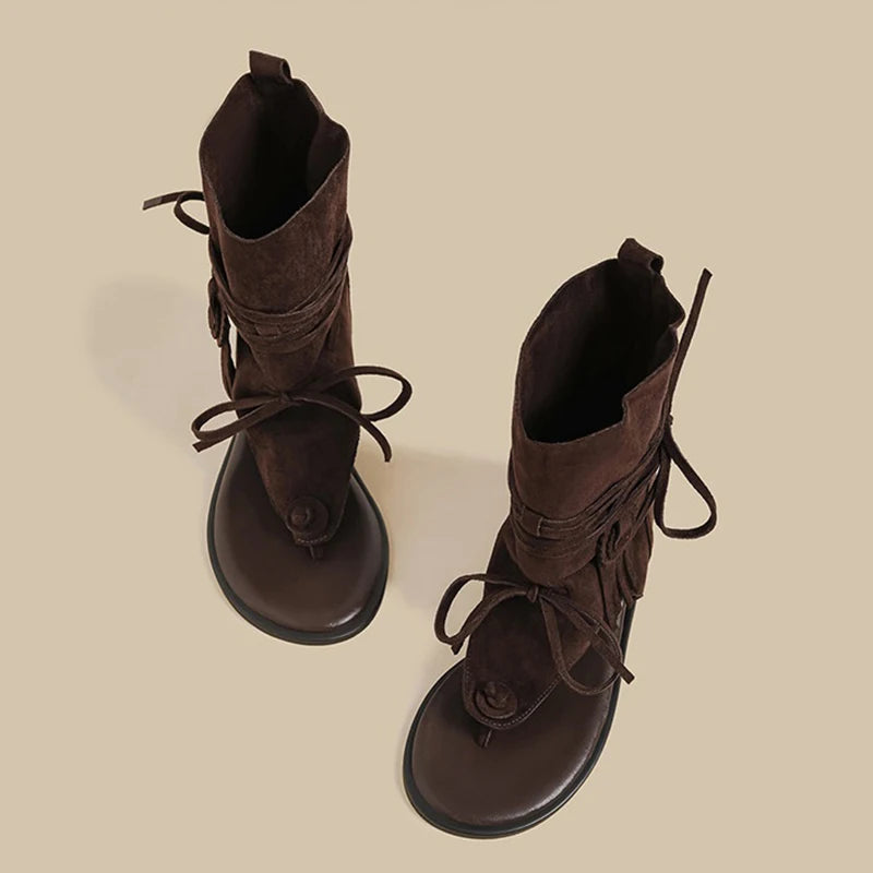 Gladiator Fringe Ankle Sandals