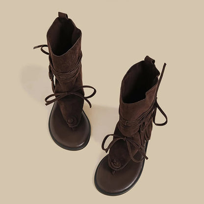 Gladiator Fringe Ankle Sandals