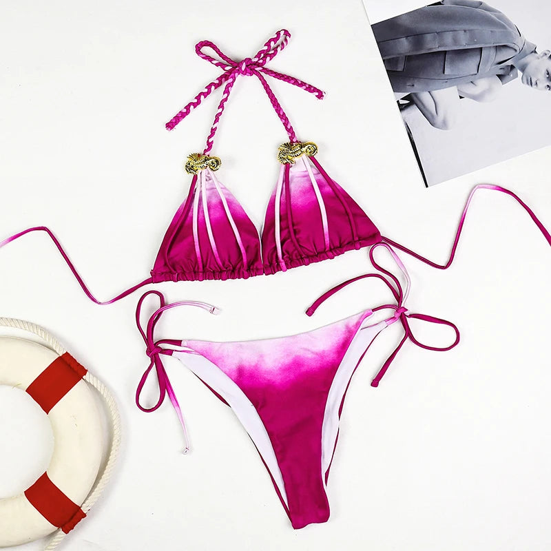 Micro Bikinis Sexys Traje de Baño Mujer 2025 Push Up Bikini Set Bañador Brasileño Femenino Ropa de Playa Traje de Baño Biquini