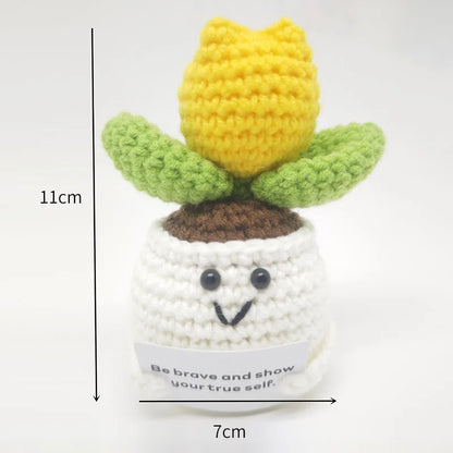Crochet Flower Pot Decoration Hand Woven