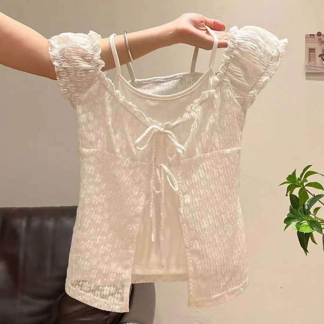 Camisa de dos piezas simulada