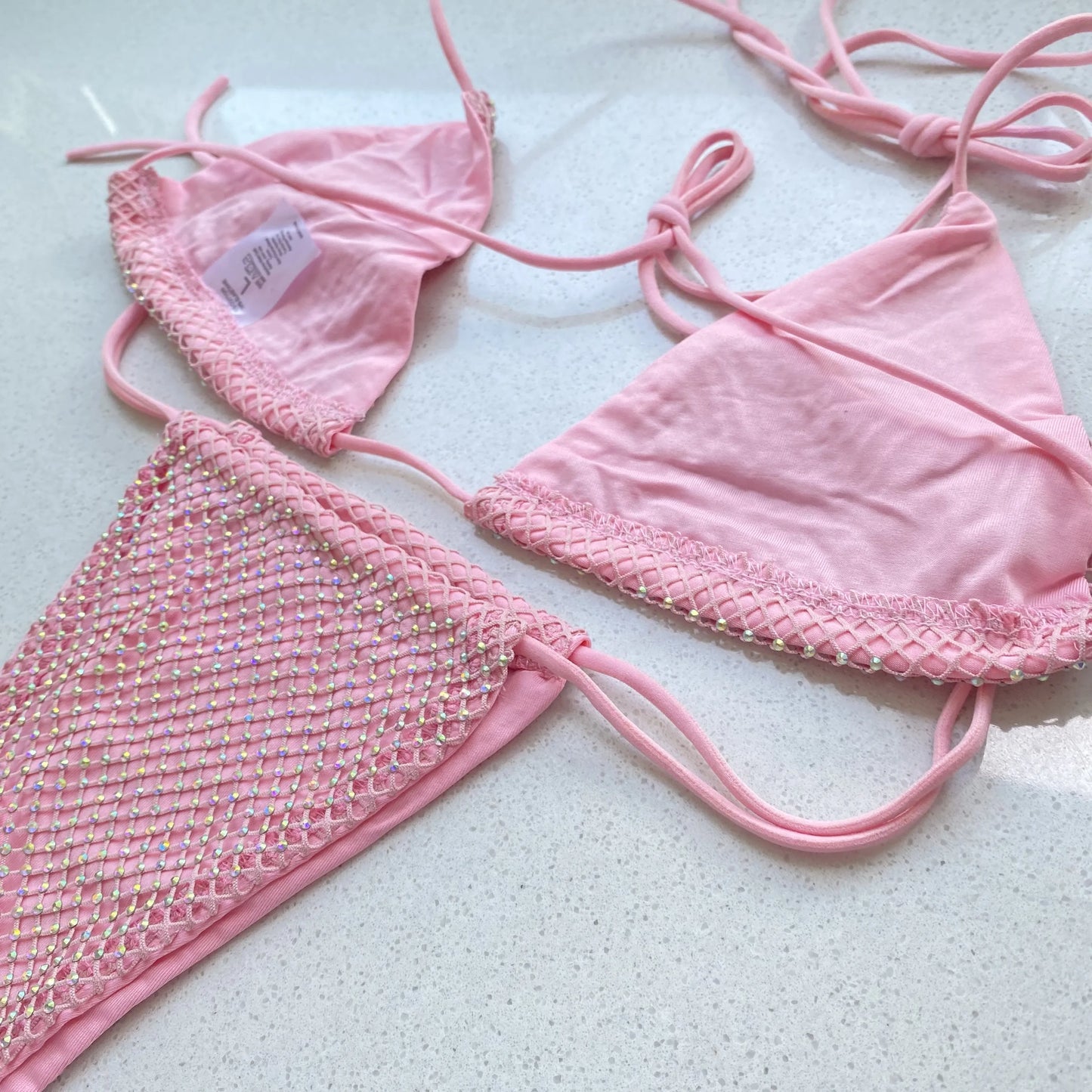 Bling Rhinestone Sliver Crystal Diamond Bikini