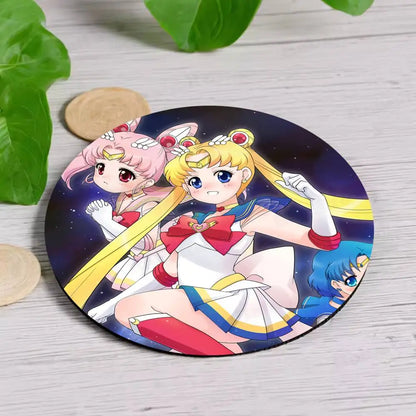 S-Sailor M-Moon Girl Anime Themed Wooden Coaster