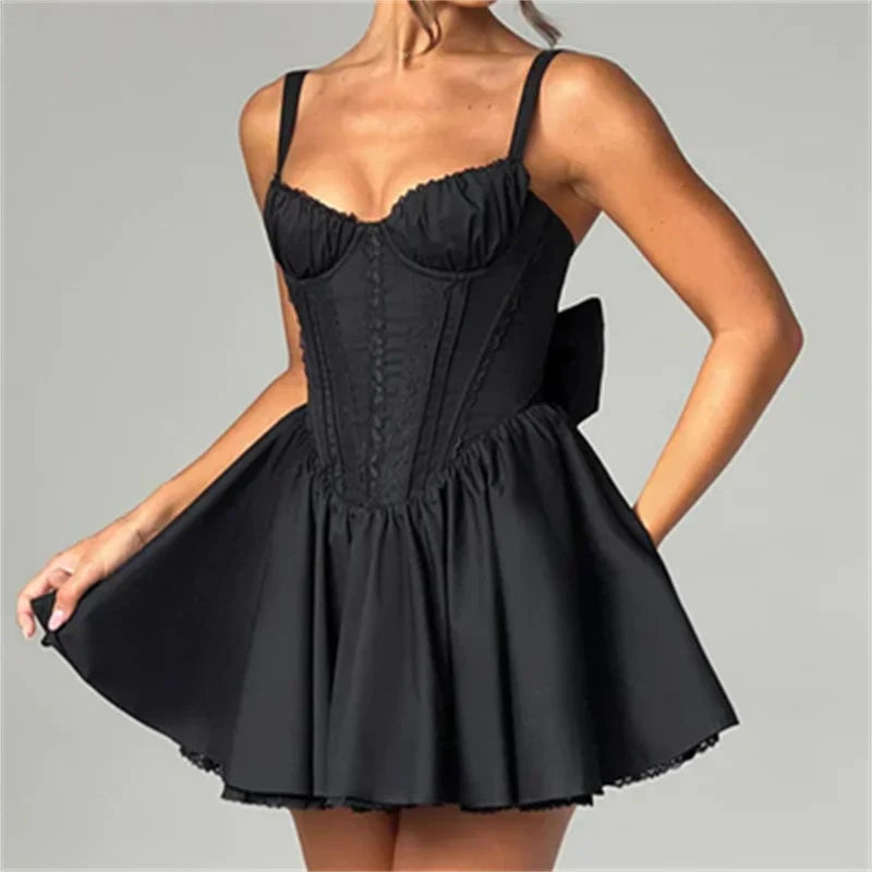 Flowy Bustier Corset Mini Dress