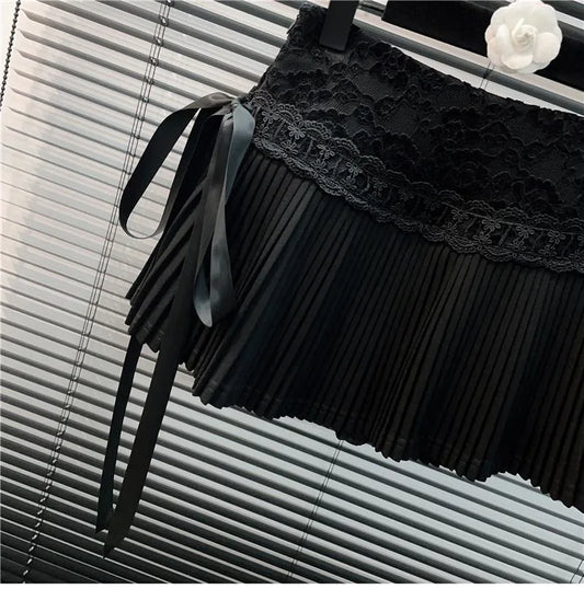 High Waist Bow Lace Up Skirt