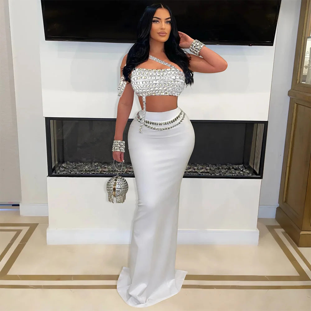 Rhinestones Maxi Dress