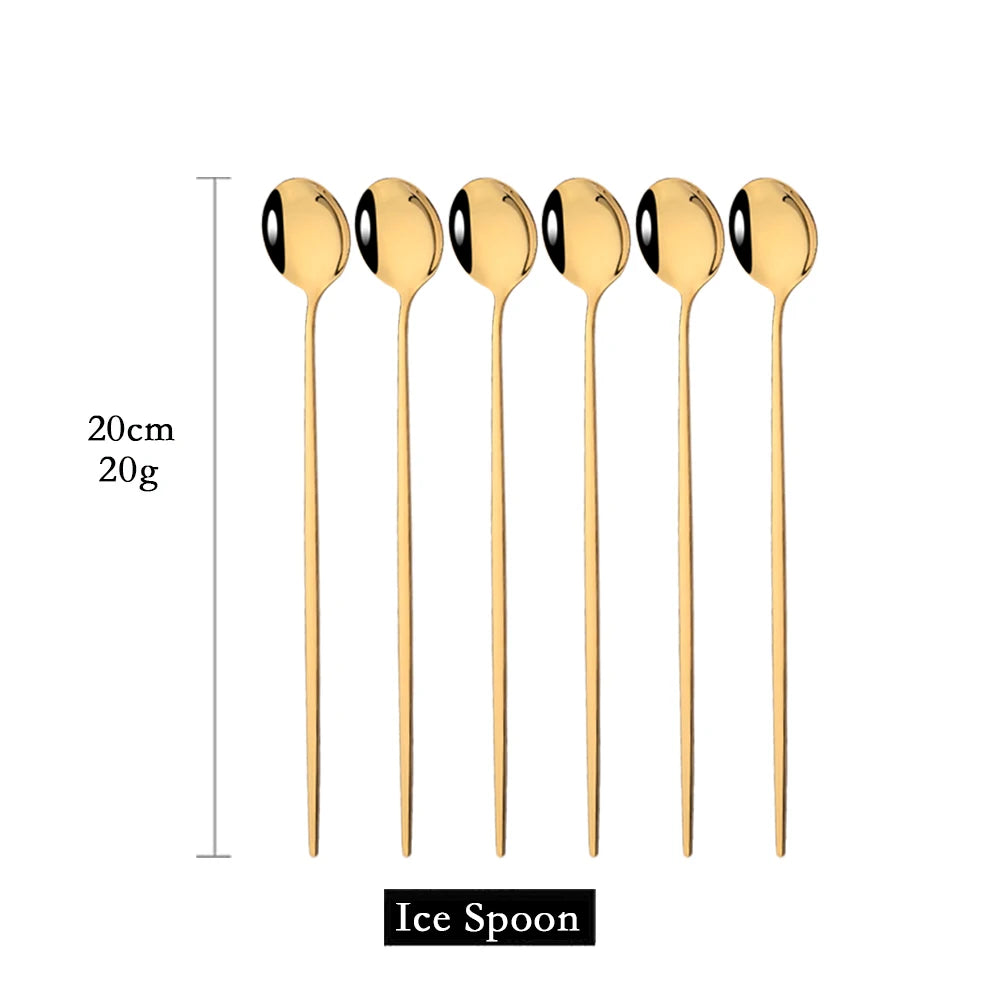 6Pcs Coffee Stirring Spoon Cutlery Set