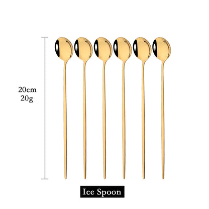 6Pcs Coffee Stirring Spoon Cutlery Set