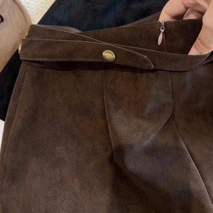 Solid A-line Mini Skirt