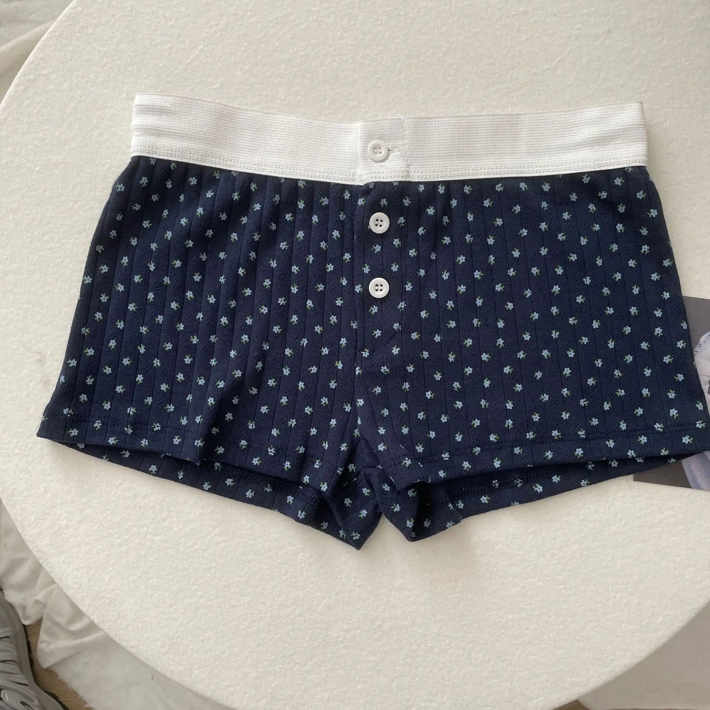 Floral Eyelet Cotton Boy Shorts
