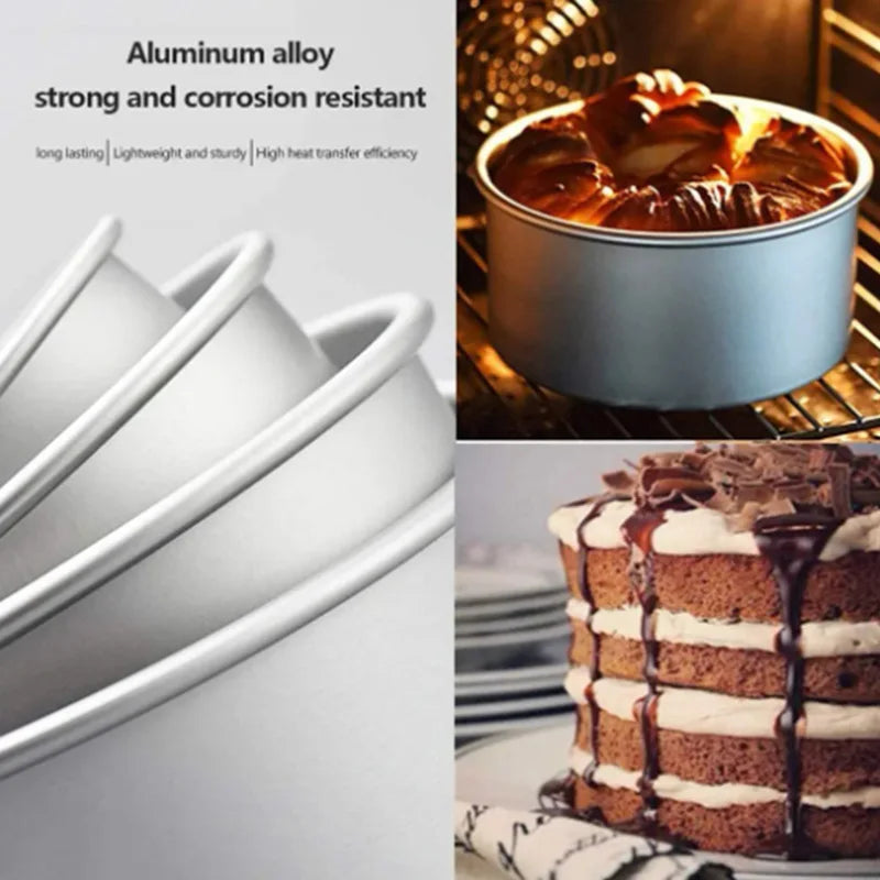 Non-Stick Aluminum Round Cake Mold with Removable Bottom