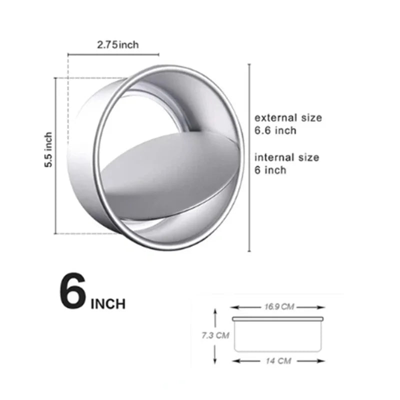 Non-Stick Aluminum Round Cake Mold with Removable Bottom
