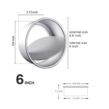 Non-Stick Aluminum Round Cake Mold with Removable Bottom