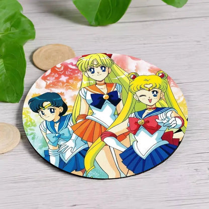 S-Sailor M-Moon Girl Anime Themed Wooden Coaster