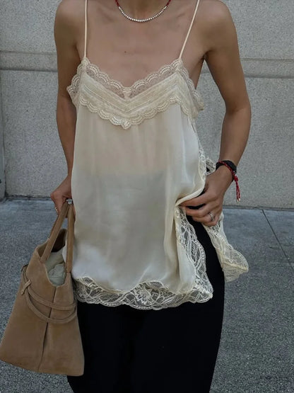 Lace Patchwork Long Skirt Set