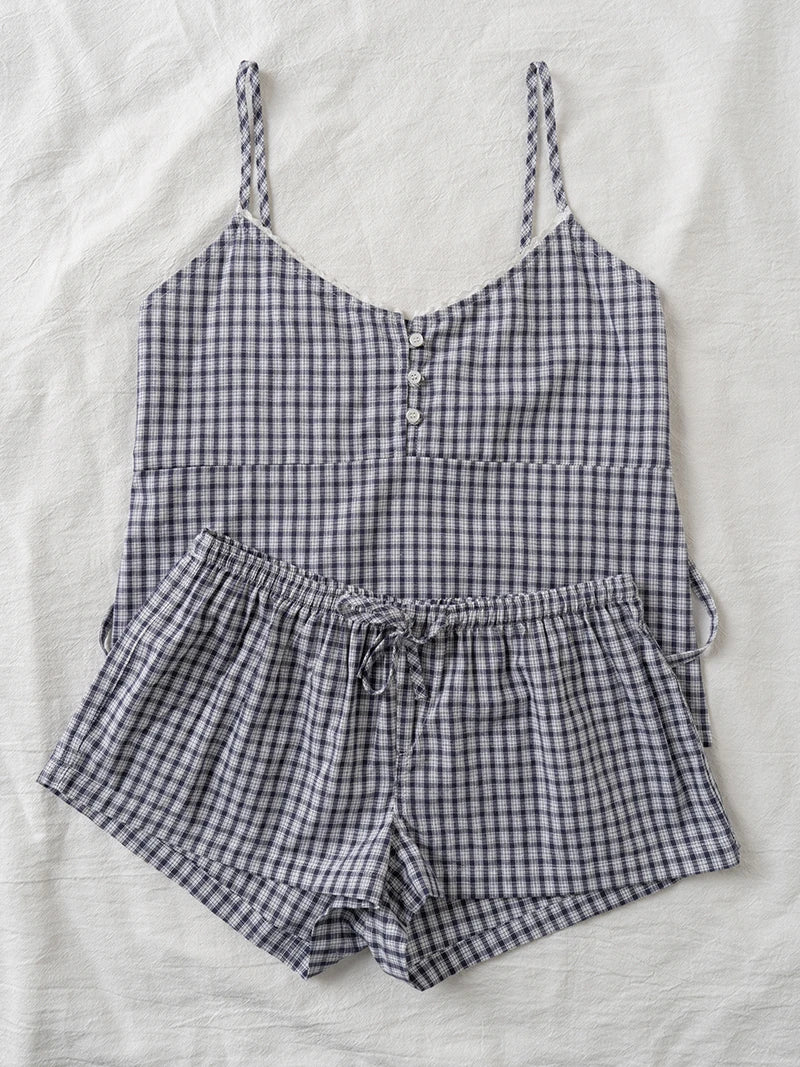 Conjunto de pantalones cortos a cuadros