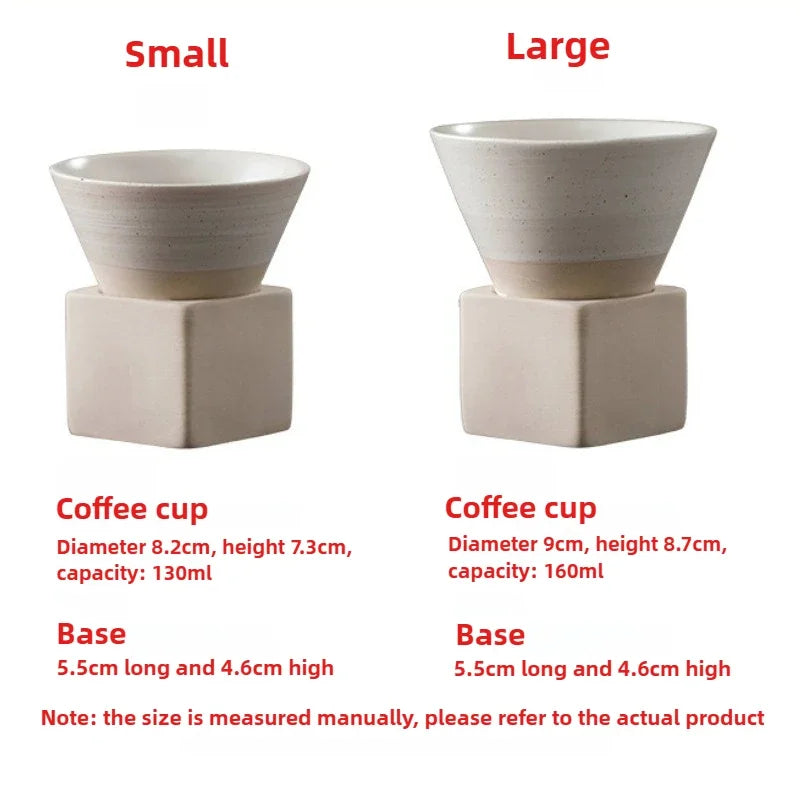 Retro Japanese Triangular Cone Shape Pottery Tea Coffee Cup