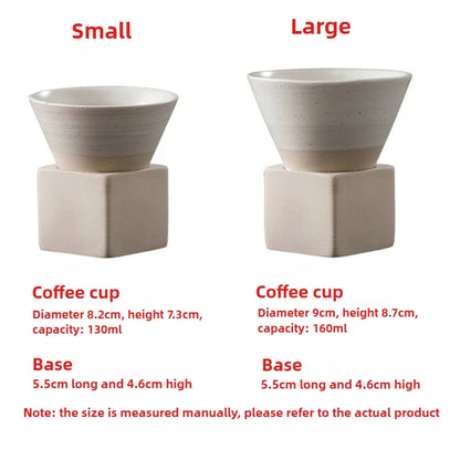 Retro Japanese Triangular Cone Shape Pottery Tea Coffee Cup