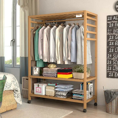 Heavy Duty Wooden Clothes Rail Rack