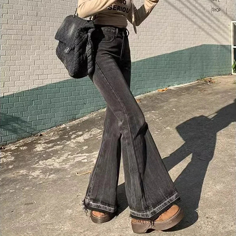 High Waist Casual Flare Jeans