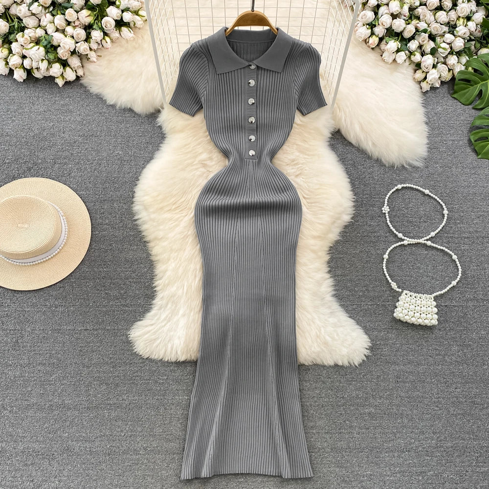 Polo Knitted Long Dress