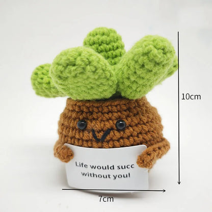 Crochet Flower Pot Decoration Hand Woven