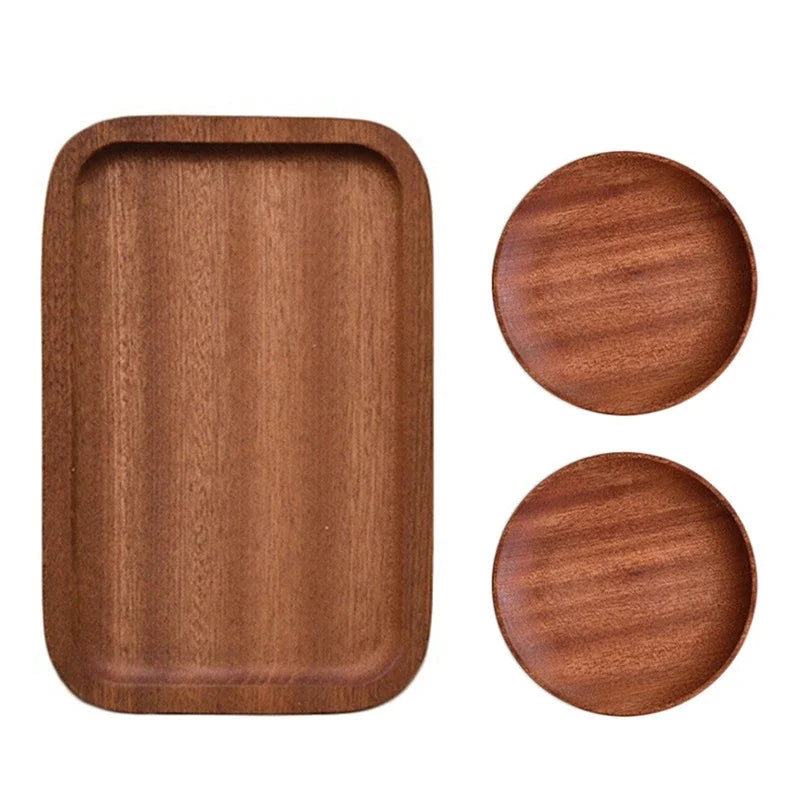 Solid Wood Serving Tray Oval Tea Tray