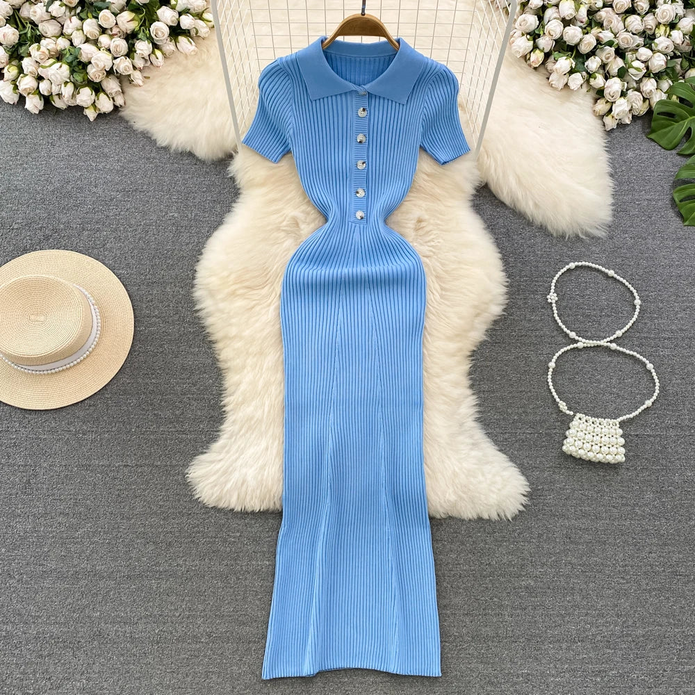 Polo Knitted Long Dress
