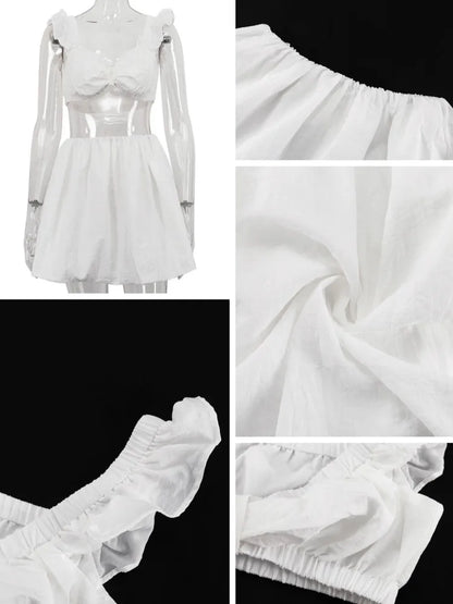 Ruffled Hem Mini Skirt Set