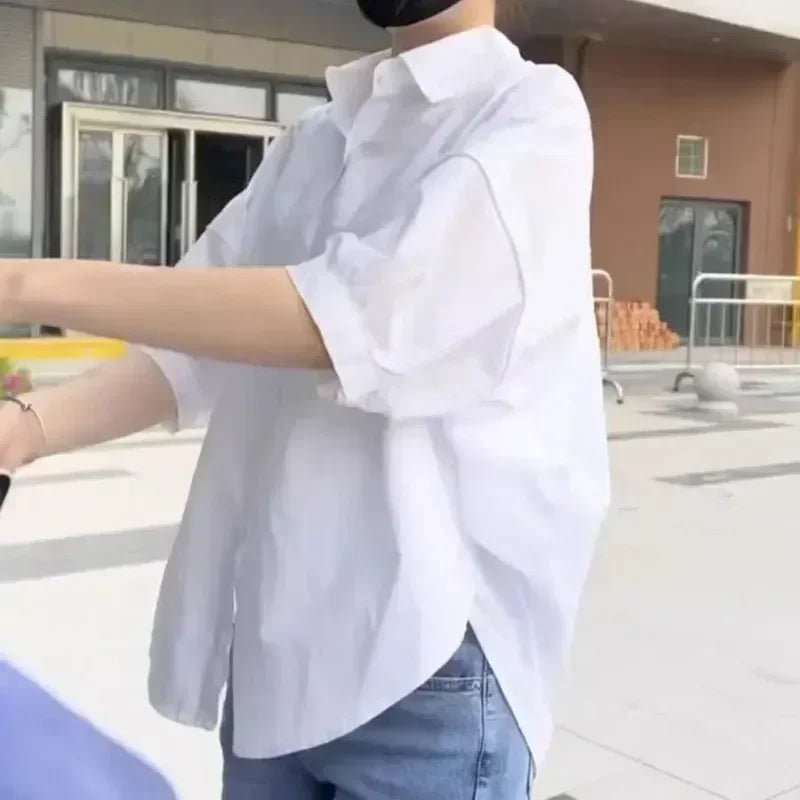 Loose Button Up Long Sleeve Oversize Shirt