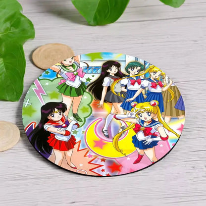 S-Sailor M-Moon Girl Anime Themed Wooden Coaster