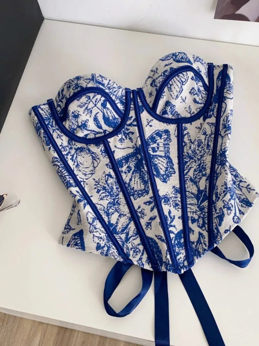 Sin mangas de jacquard con diseño cruzado en el pecho