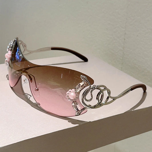 Gafas de sol sin montura con pedrería
