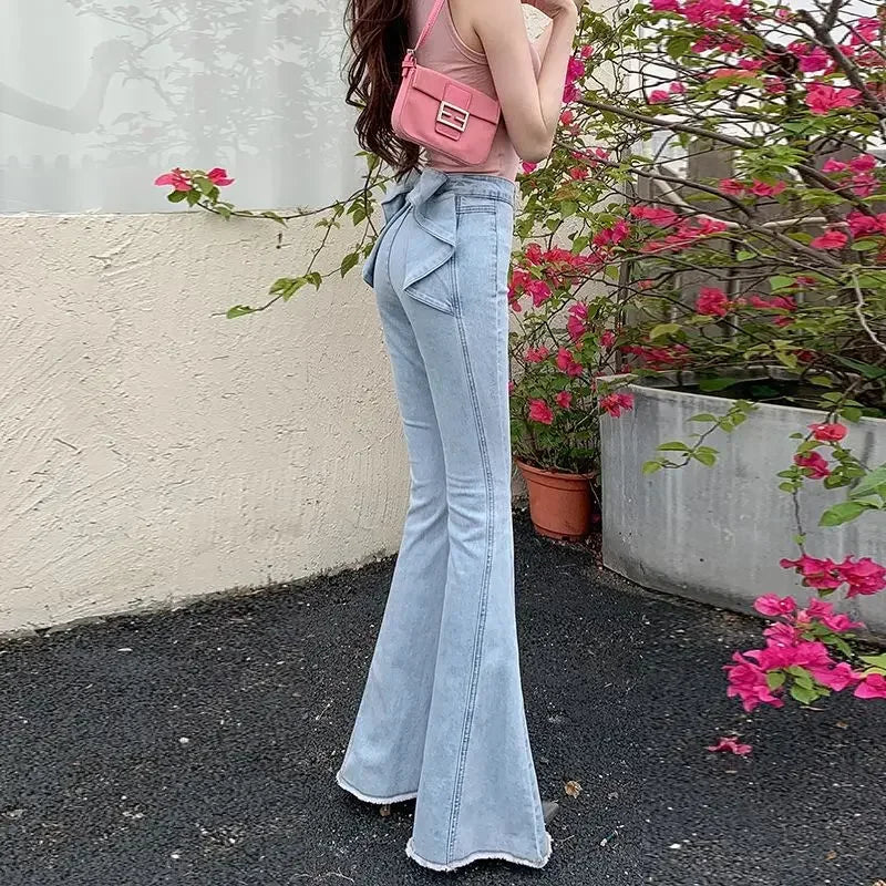 High Waist 3D Bow Knot Jeans