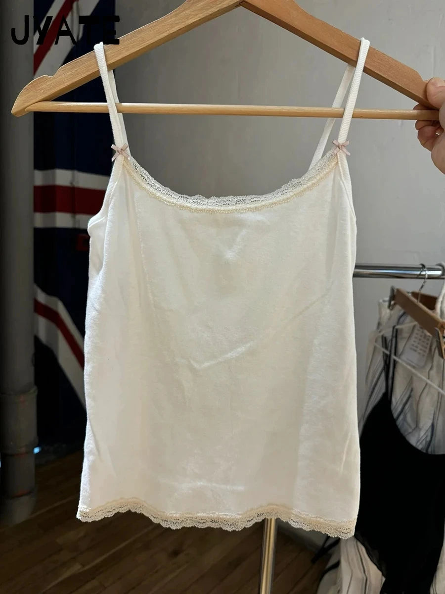 Sweet Lace Patchwork Slim Tank Top