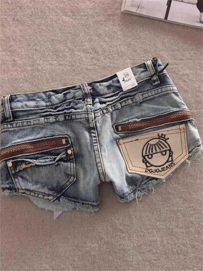 Ripped Denim Hot Pants
