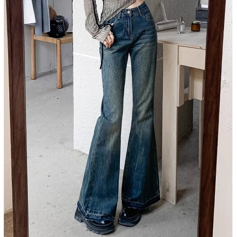 High Waist Casual Flare Jeans