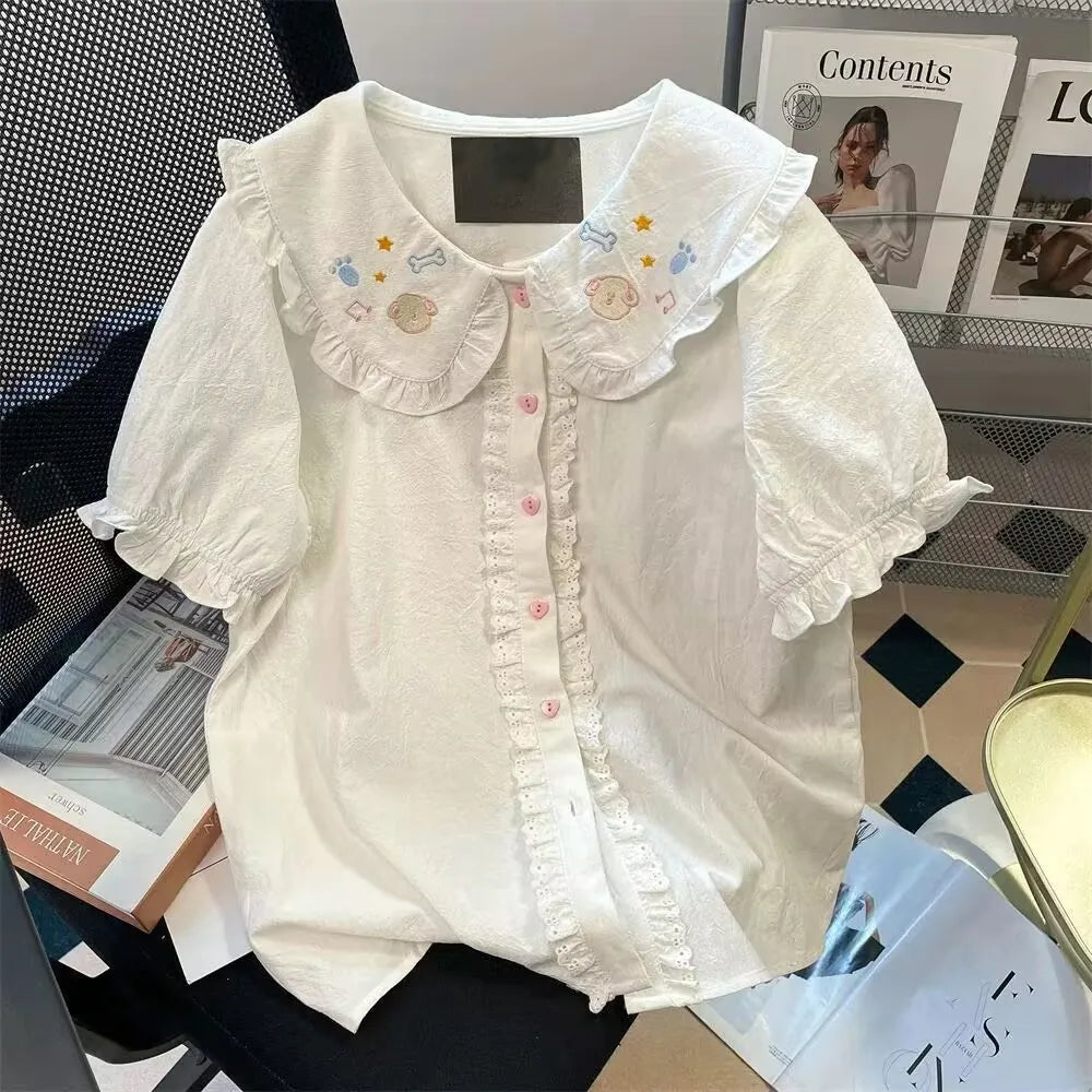 Lace Peter Pan Collar Shirt