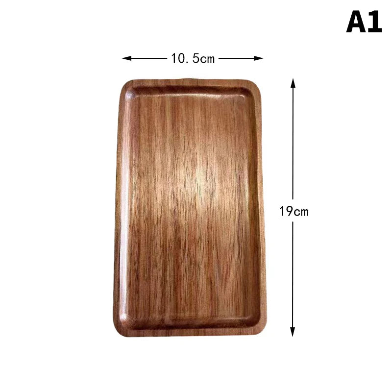 Solid Wood Round Dessert Plate