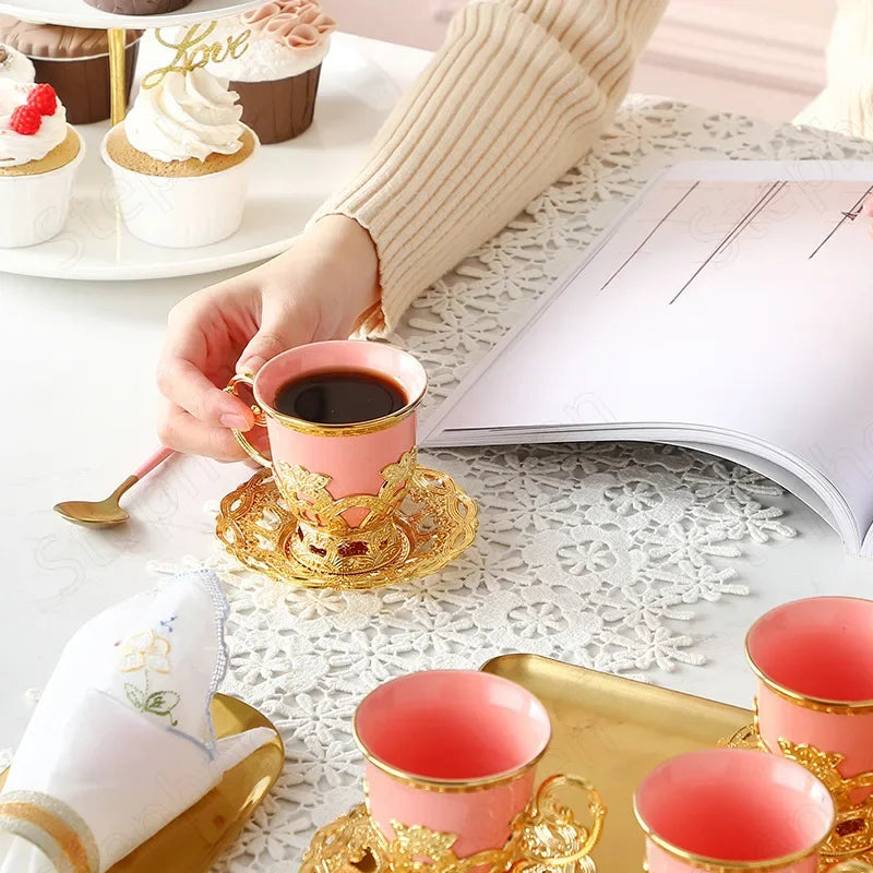 Golden Border Turkish Coffee Cups