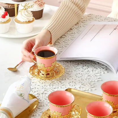 Golden Border Turkish Coffee Cups