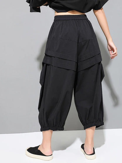 High Elastic Waist Pleated Pants
