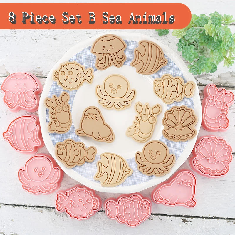 8 Pcs/set Marine Animal Cookie Cutters