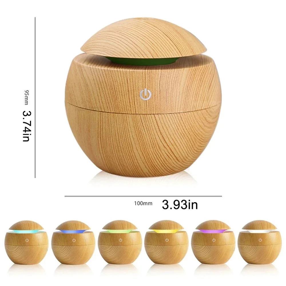 Humidificador Difusor de Aroma Eléctrico de Madera