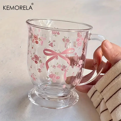 Flower Rose Bow Pattern Glass