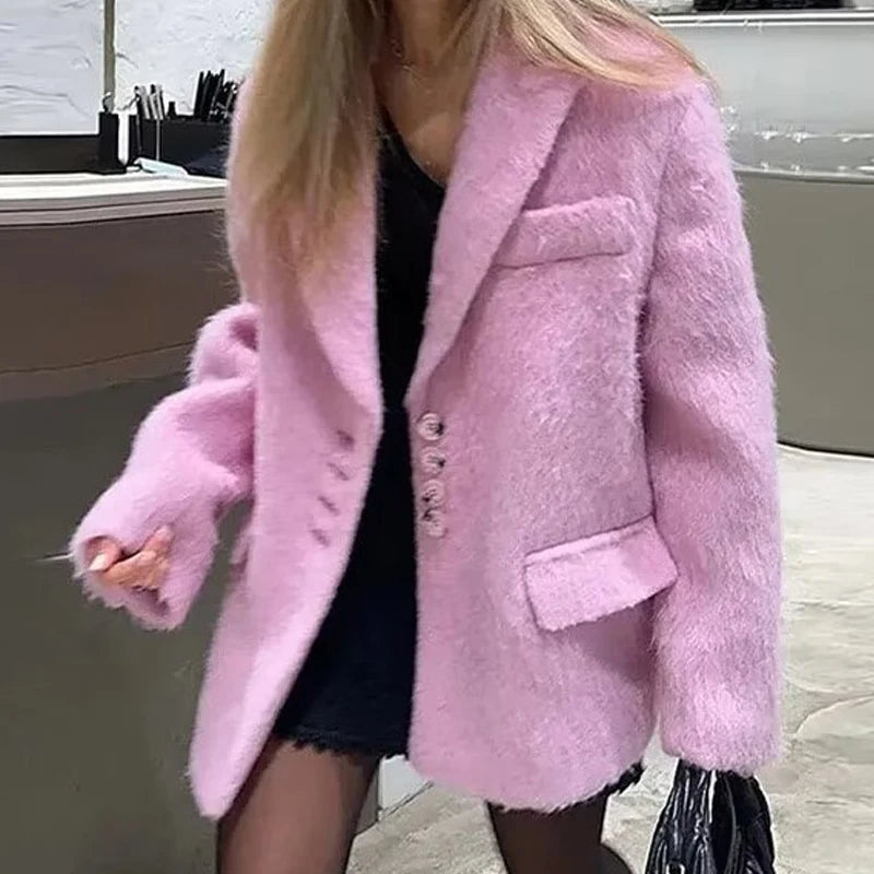 Turn Down Collar Coat